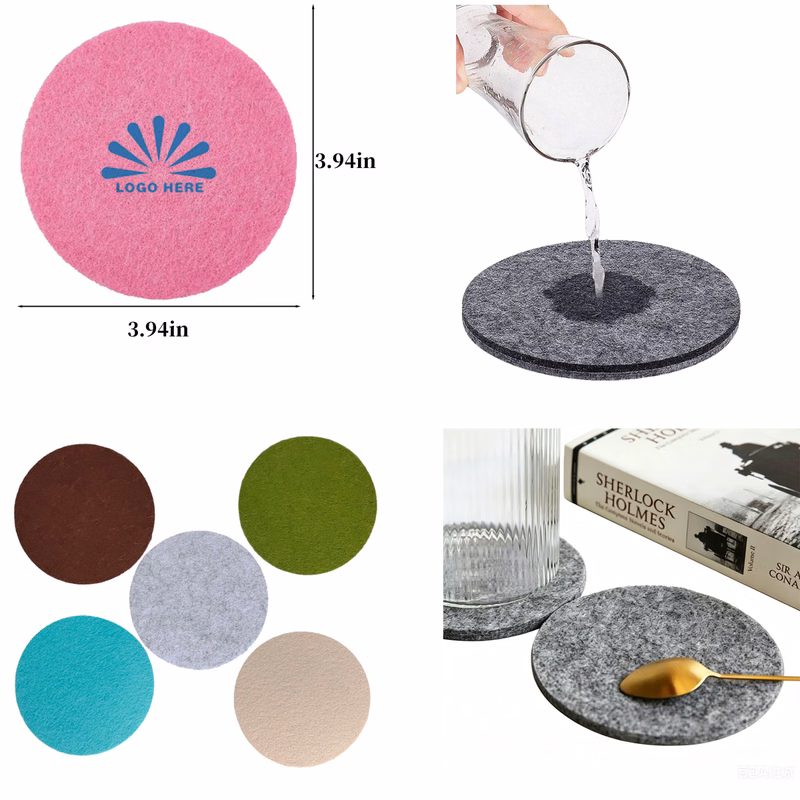 Circular Absorbent Felt Coaster
