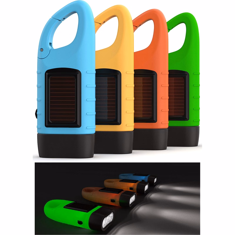 Rechargeable Flashlight with Solar Power and Hand Crank