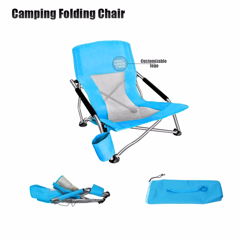 Low Beach Camping Folding Chai With Cup Holder & Carry Bag