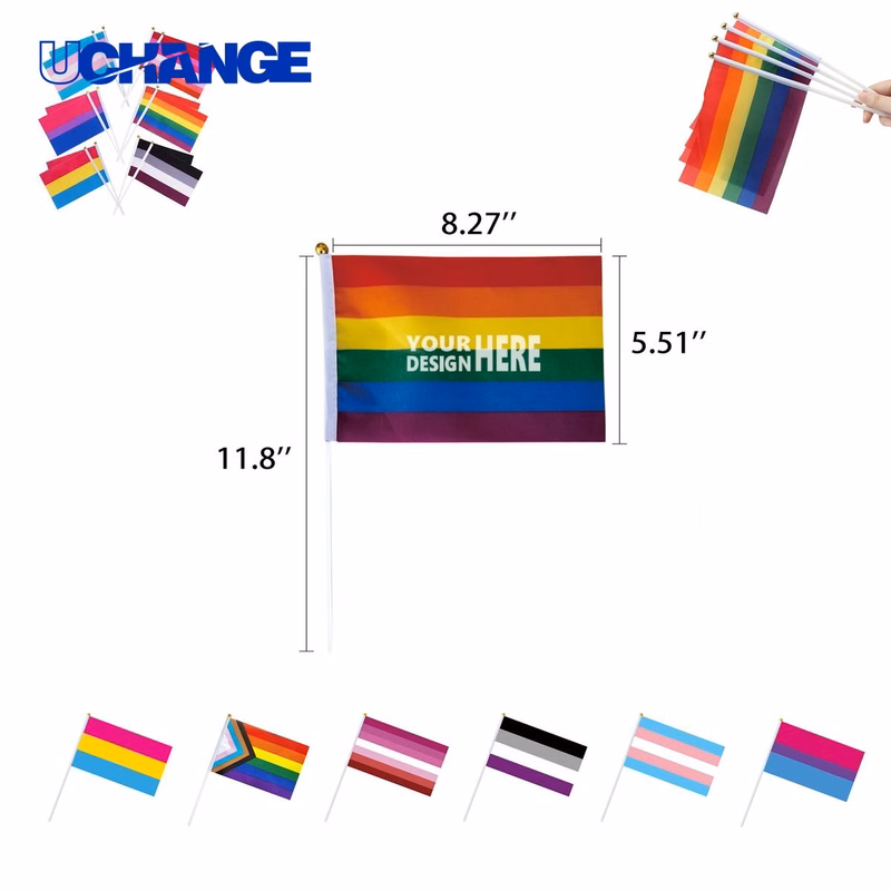 Pride Rainbow Handheld Stick Flag