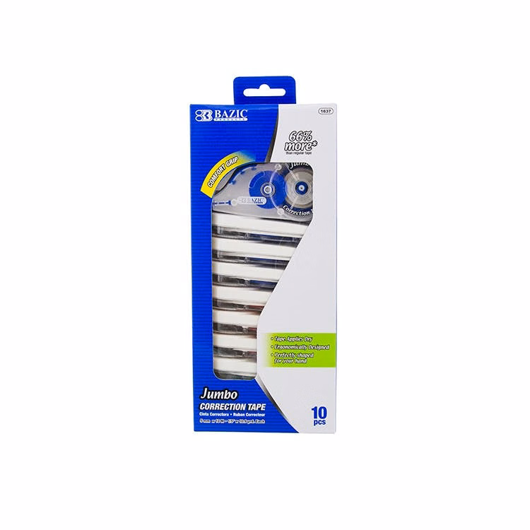 Jumbo Correction Tape Dispensers - 10 Pack White