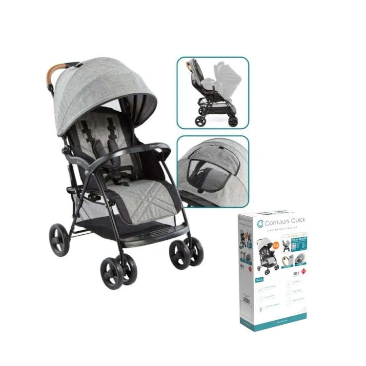 Contours Quick Lightweight Travel Stroller Compact Newborn Stroller Gray 1