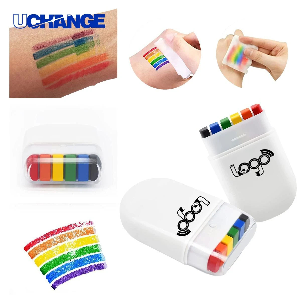 Compact 6 Color Face Paint Stick 1