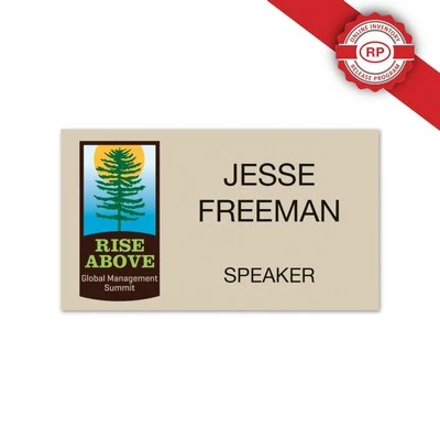 Deluxe Name Badge Custom UV Inkjet & Engraved (6-10 Square Inches) 1