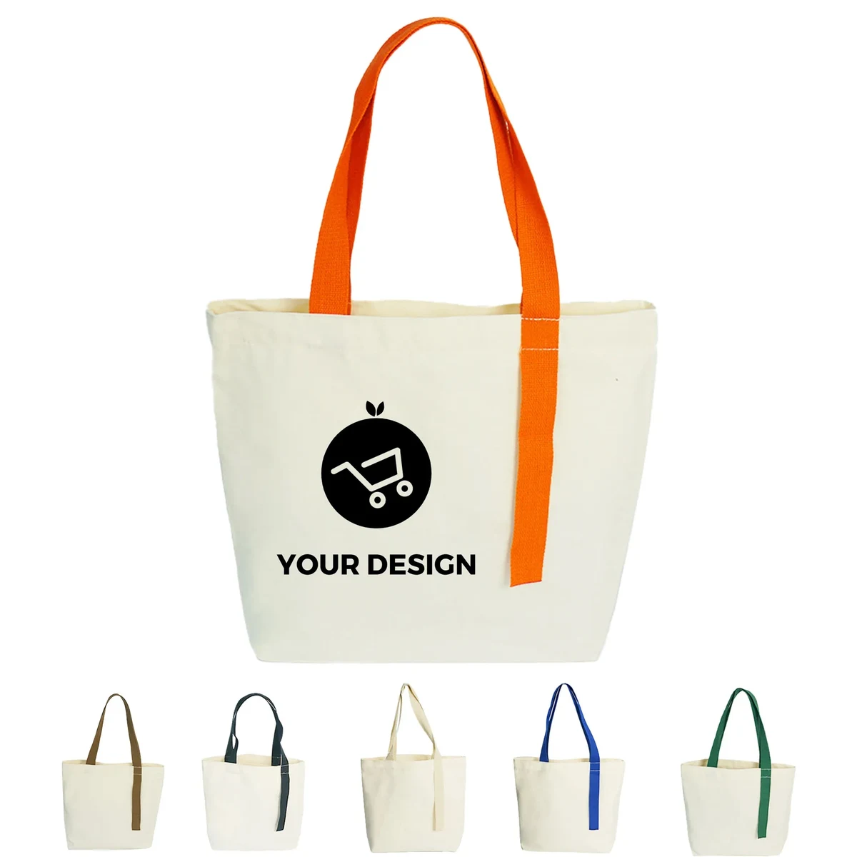 Stylish Canvas Bags with Vibrant Streamer Accents, custom tote bag with logo imprint 1