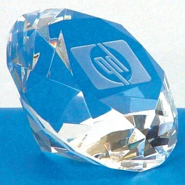 2" Diamond Shaped Crystal Paper Weight 1