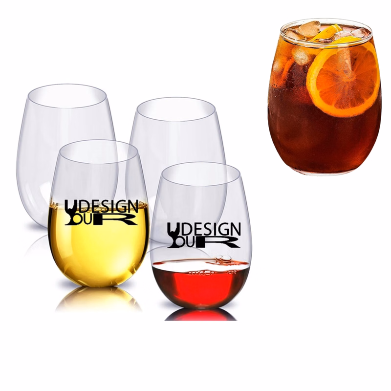 MOQ100 12OZ Clear Plastic Wine Glass