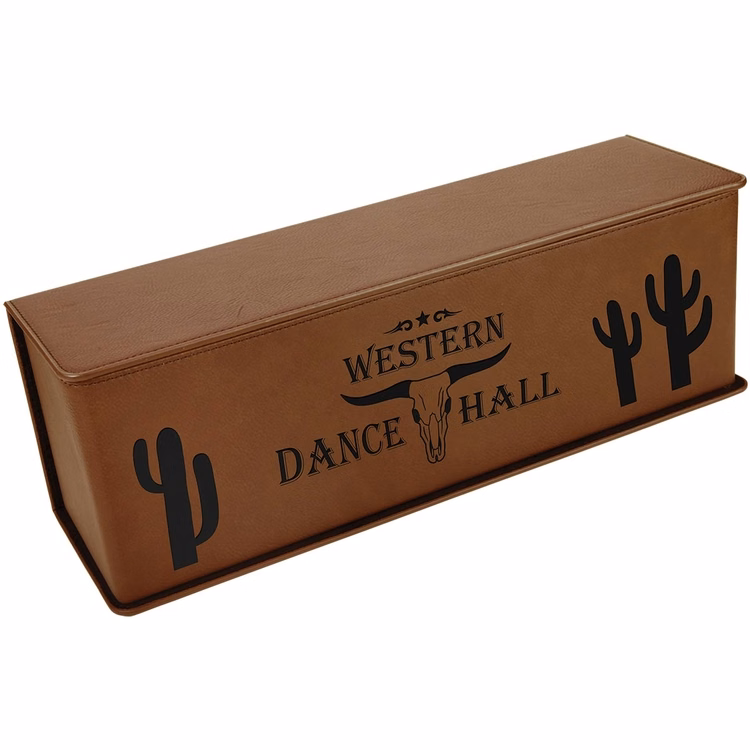 Dark Brown Leatherette Single Wine Box w/ Tools