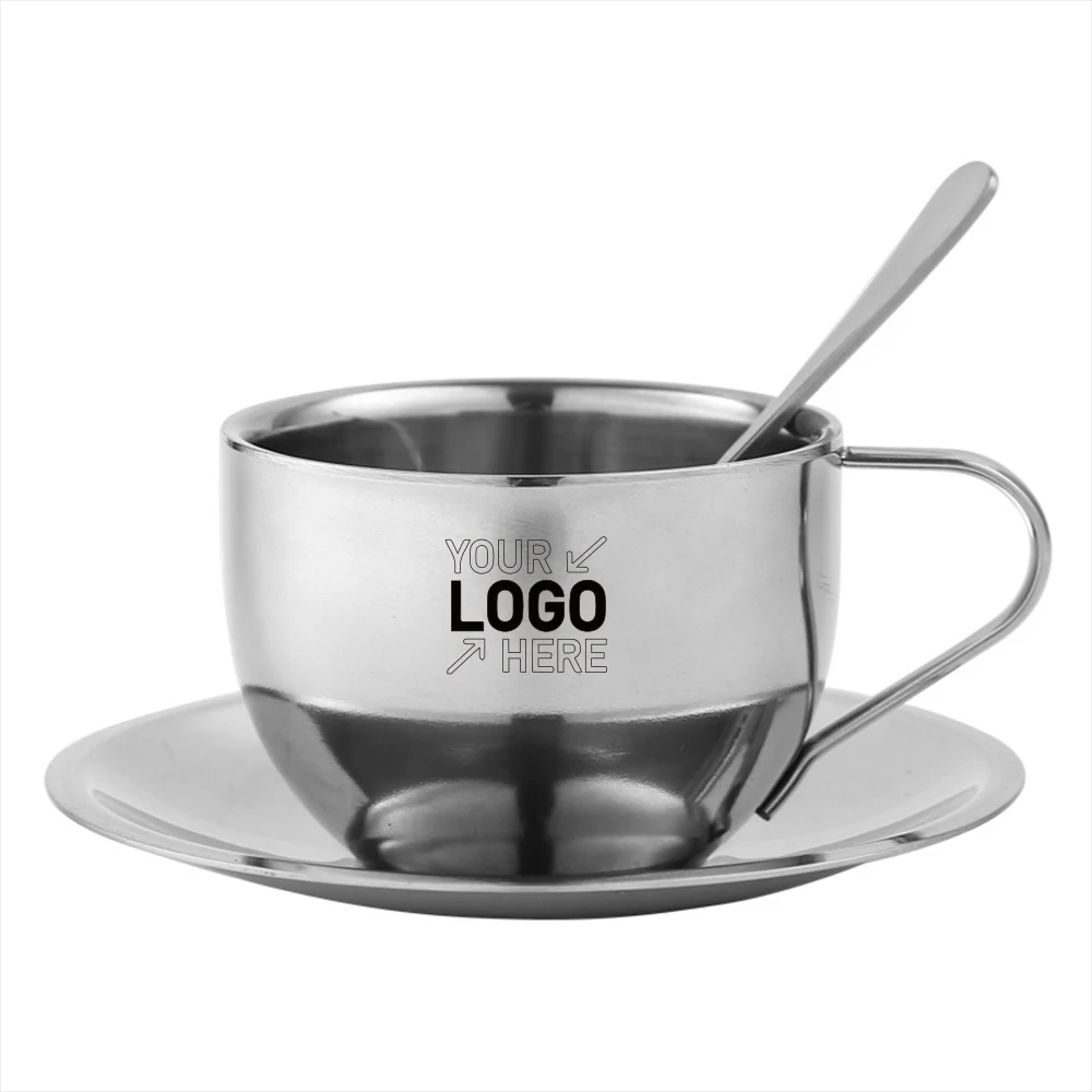 Stainless Steel Cup And Saucer Set 1
