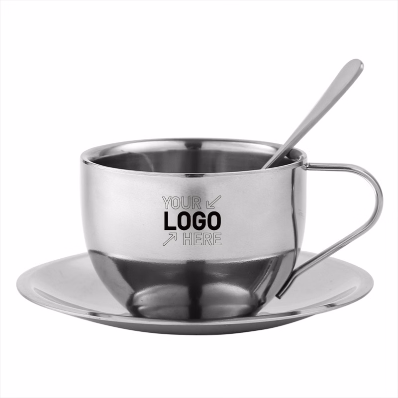 Stainless Steel Cup And Saucer Set