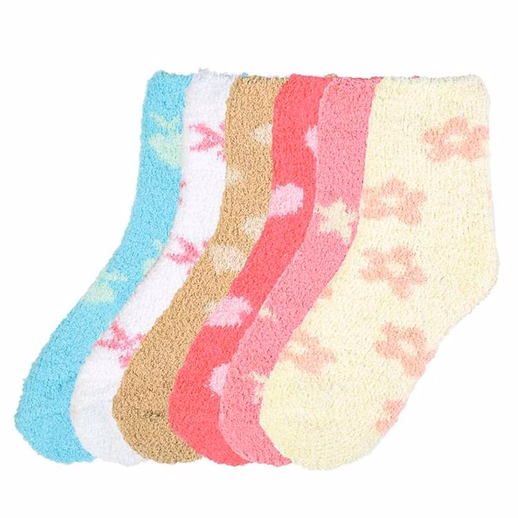 Women's Plush Socks - Flower Pattern Size 9-11 3 Pack