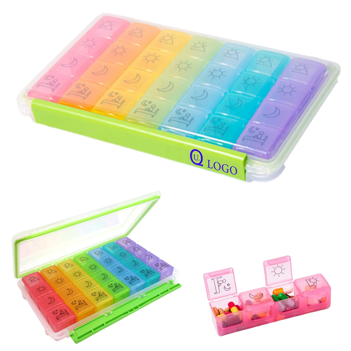 Weekly Pill Organizer With 28 Compartments 1