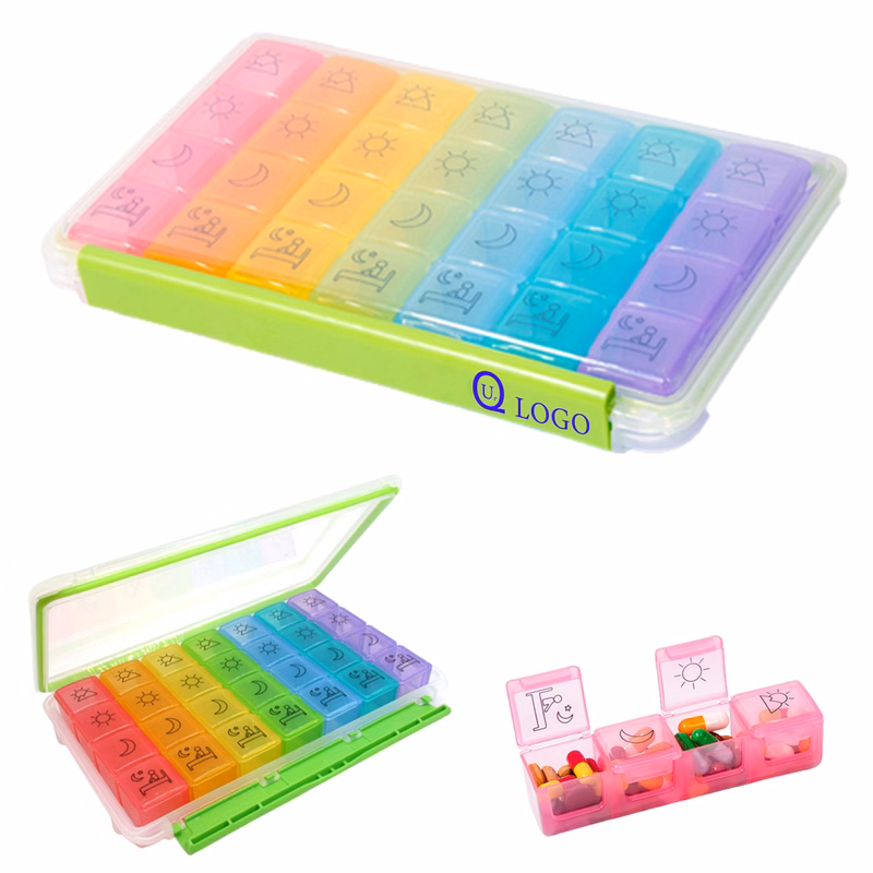 Weekly Pill Organizer With 28 Compartments