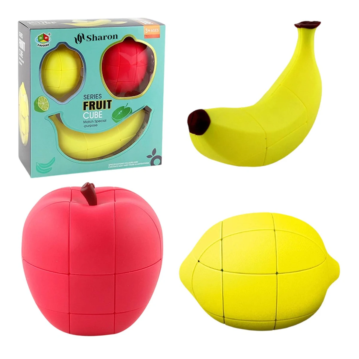 3-in-1 Kids Fruit Shaped Puzzle Cube Toy 1