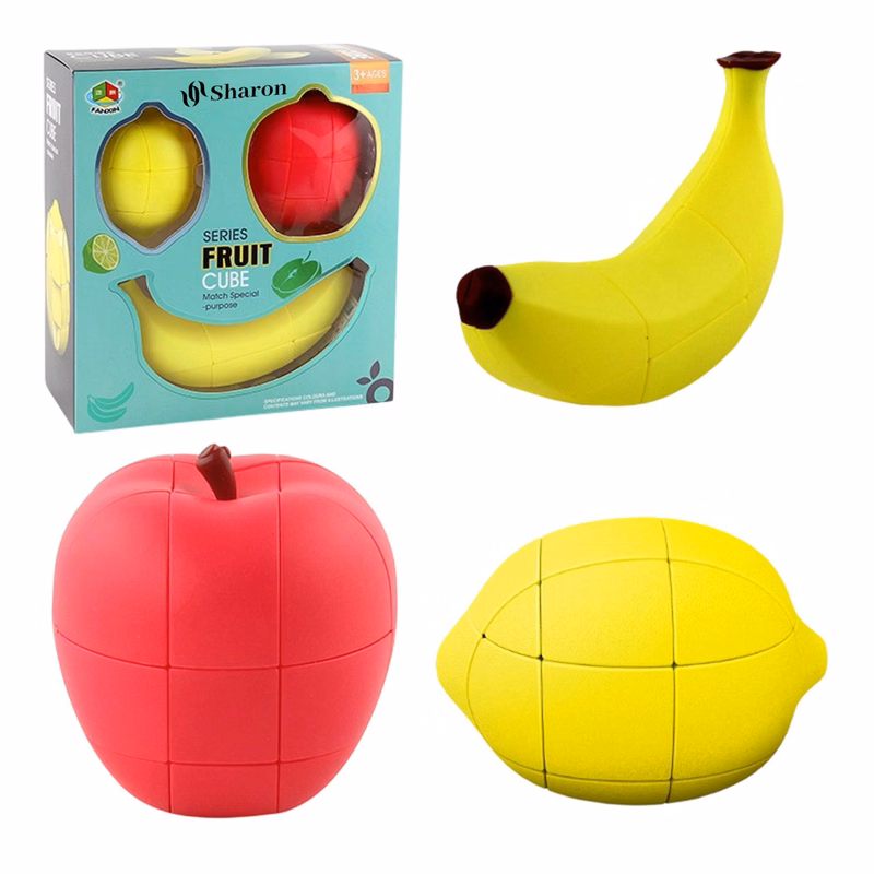 3-in-1 Kids Fruit Shaped Puzzle Cube Toy