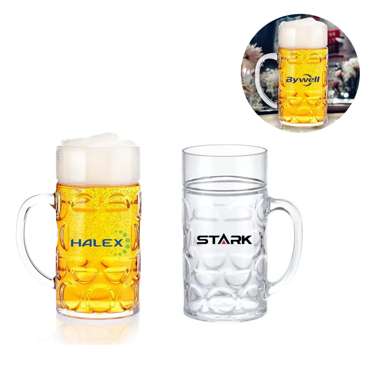 32OZ Clear Plastic Beer Mugs 1