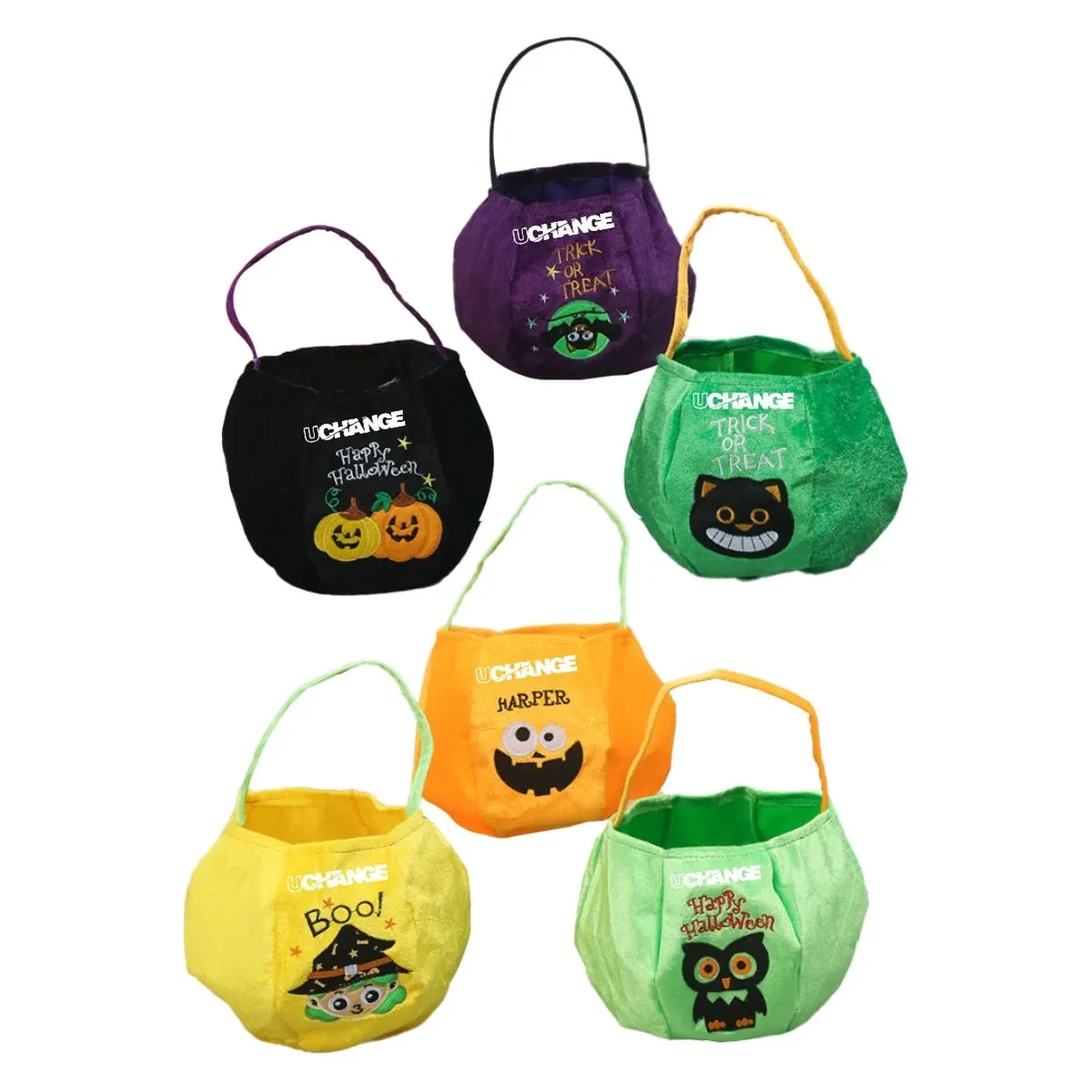 Felt Pumpkin Trick-Or-Treat Bag With Handle 1