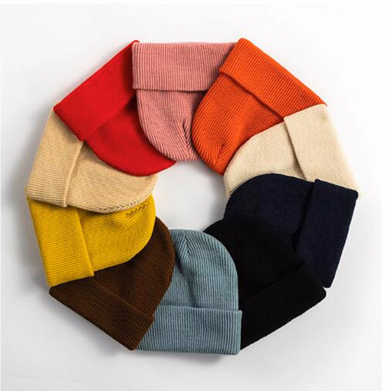 Acrylic Beanie With Cuffs Custom Winter Cap Embroidery