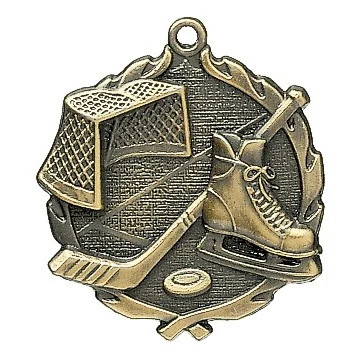 Hockey Wreath Medal, 1 3/4" 1