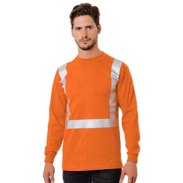 Made in USA Hi-Visibility 50/50 Pocket L/S Crew Tee 1