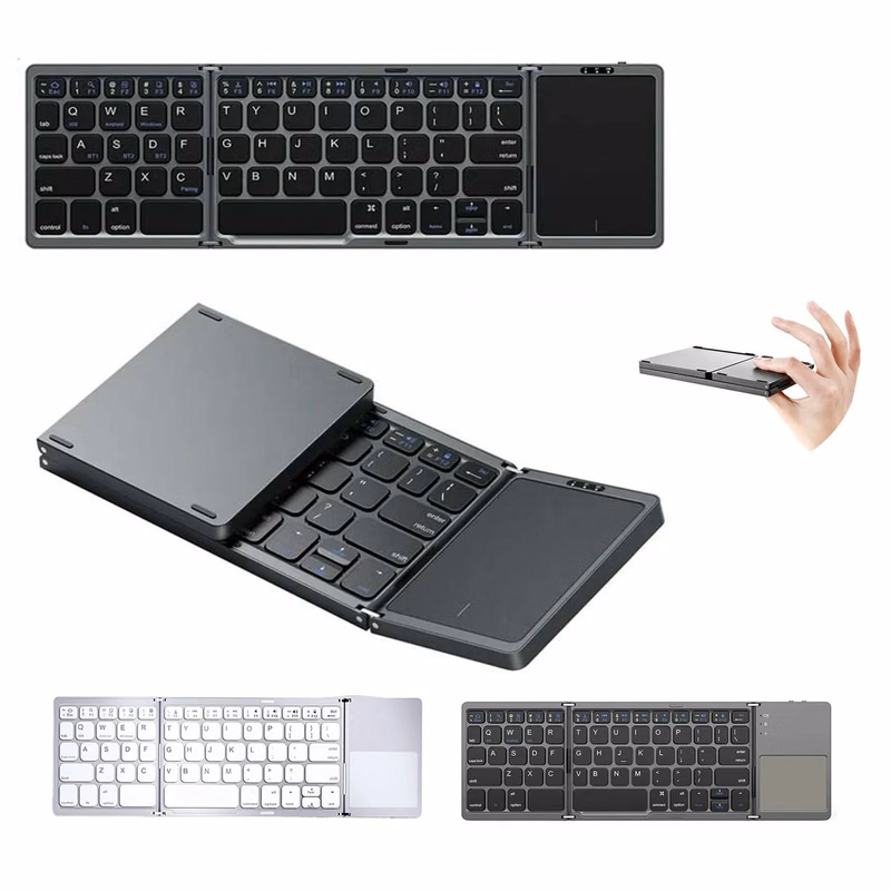 Foldable Bluetooth Wireless Travel Keyboard with Number Pad