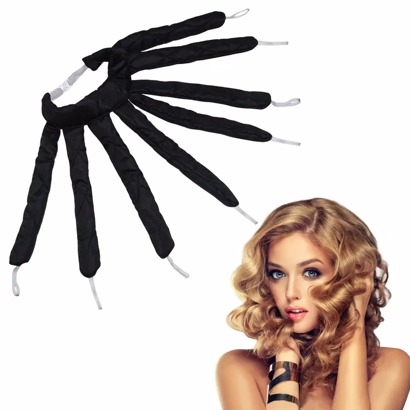 Head-Mounted Elastic Hair Curlers