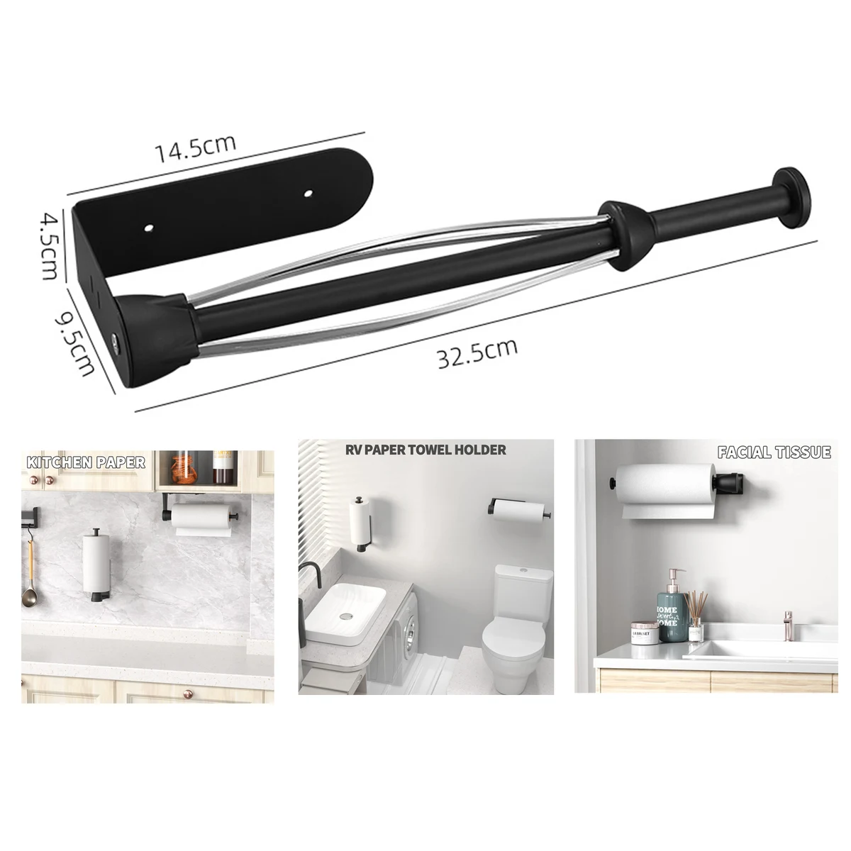 Single Hand Operable Paper Towel Holder 1