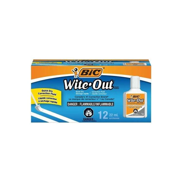 Quick Dry Correction Fluid - White 20 mL 12 Pack 1