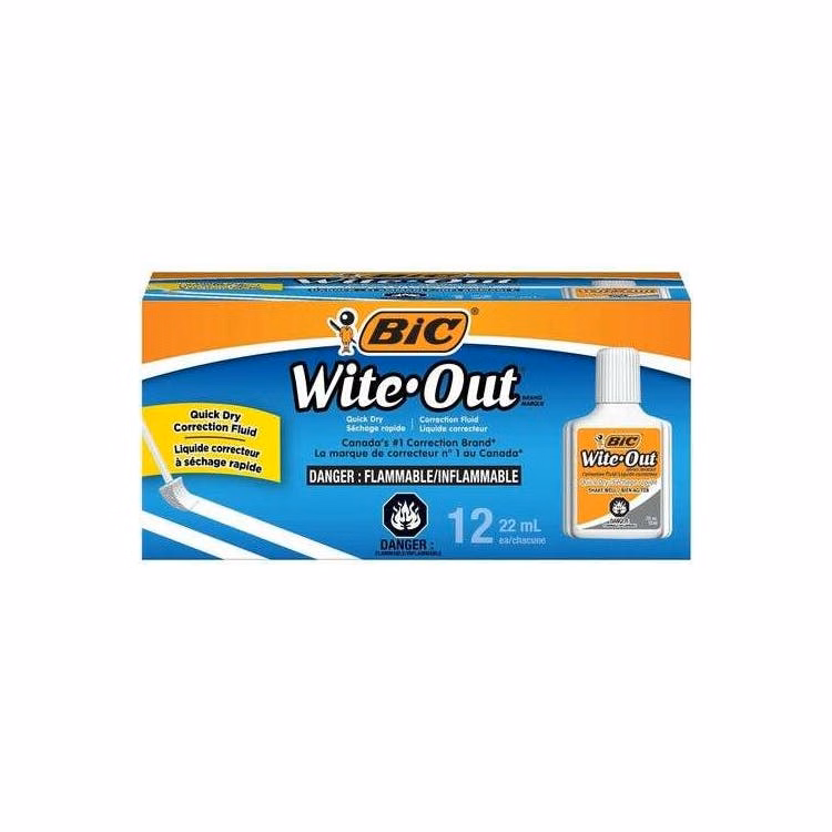 Quick Dry Correction Fluid - White 20 mL 12 Pack