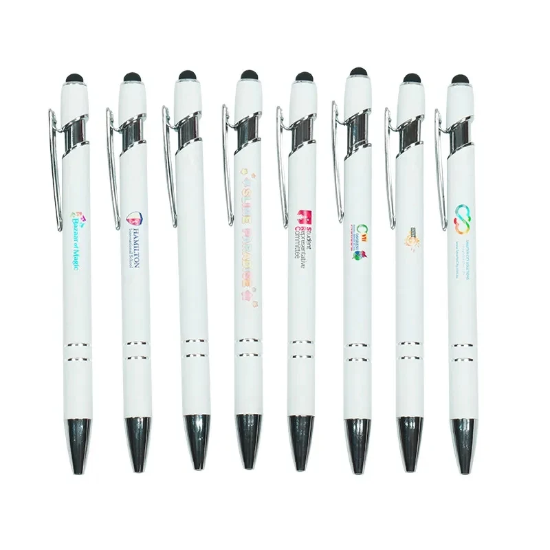 Ellipse Softy White Barrel Metal Pen with Stylus 1