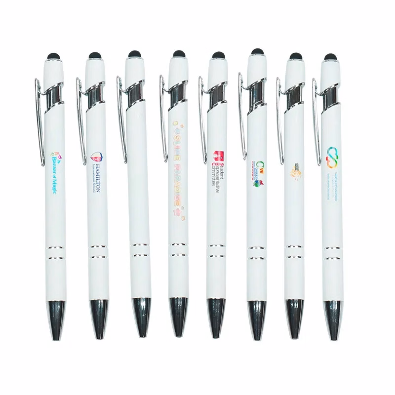 Ellipse Softy White Barrel Metal Pen with Stylus