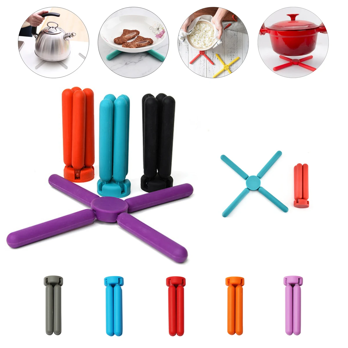 Multi Silicone Foldable Heat Resistant Pot Mat 1