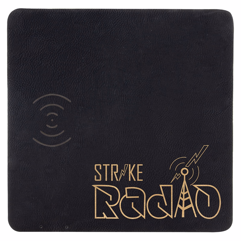 Black/Gold Leatherette Phone Charging Mat