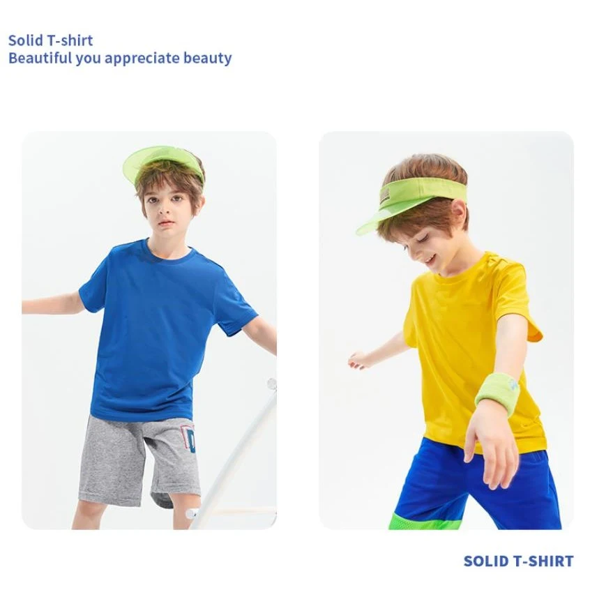 Child cotton combed crew neck T-shirts Stock 1