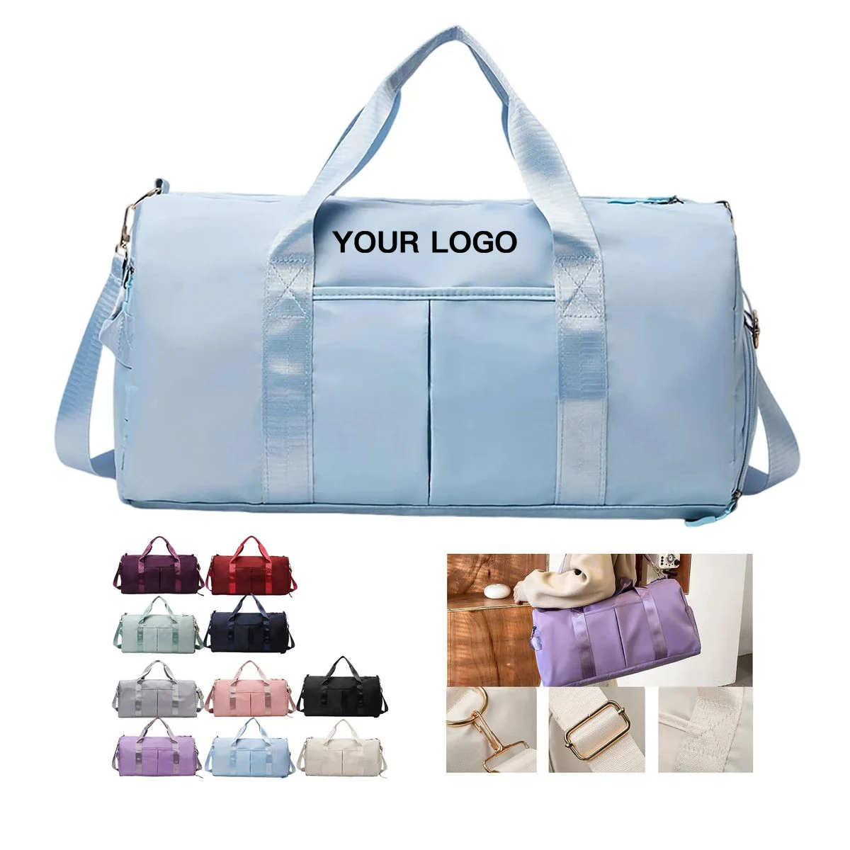 Duffel Bag with Shoe Pocket and Wet Dry Divider 1