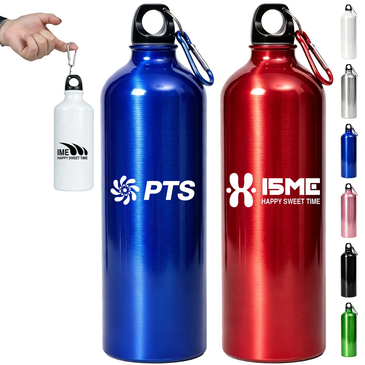 17 oz Aluminum Sports Bottle With Carabiner 1