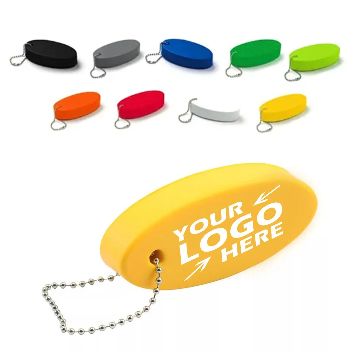 High-Visibility Oval Foam Floating Boat Keychain 1