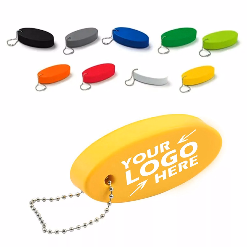 High-Visibility Oval Foam Floating Boat Keychain