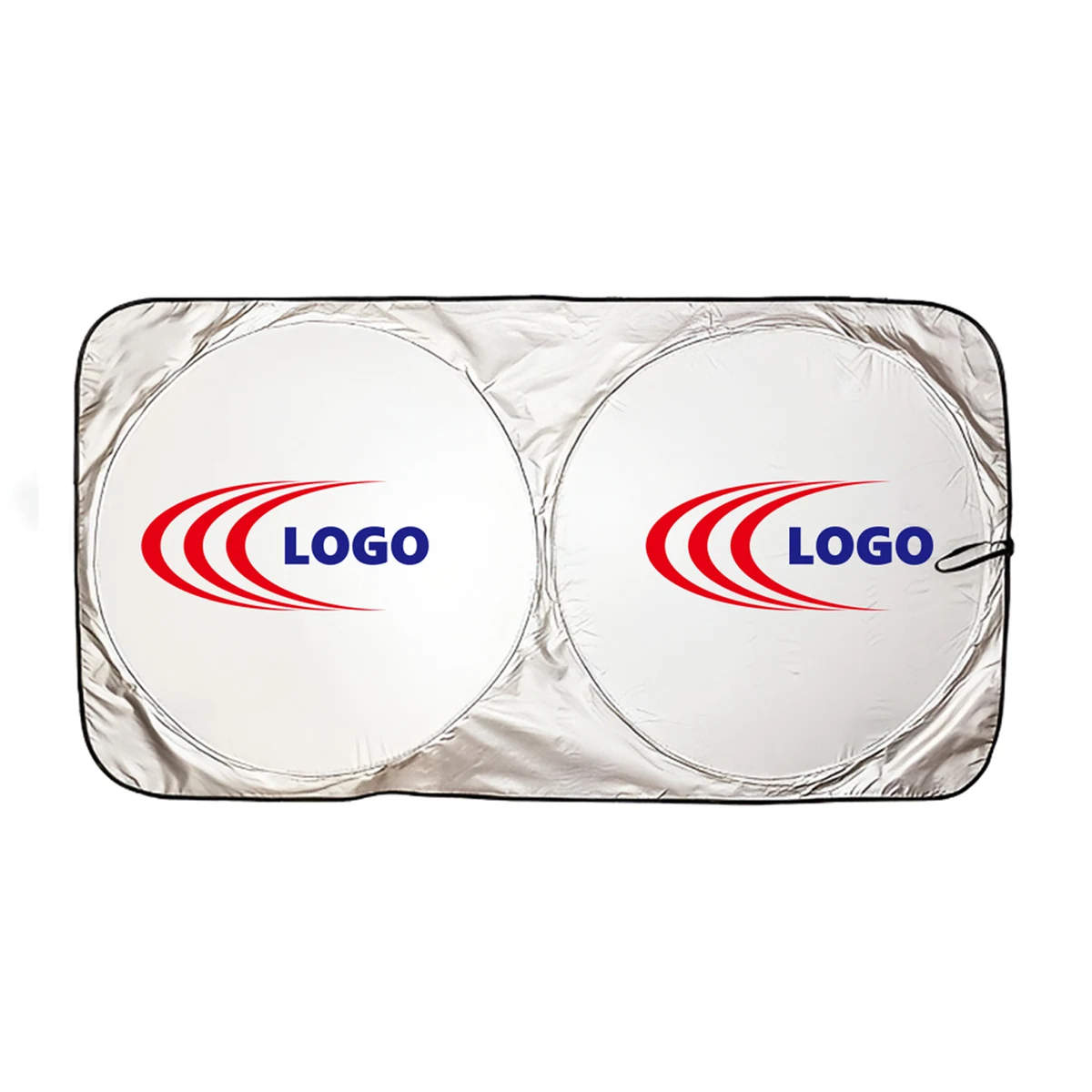MOQ50 Personalized Dual Circle Sunshade For Car Windshield 1