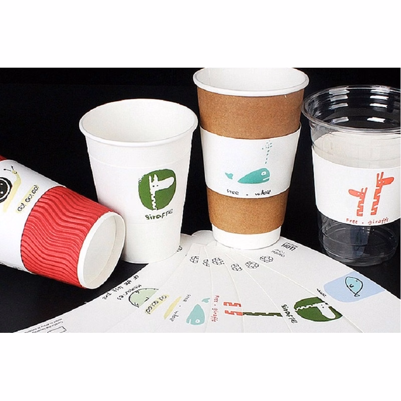 Customized disposable coffee cup paper cover