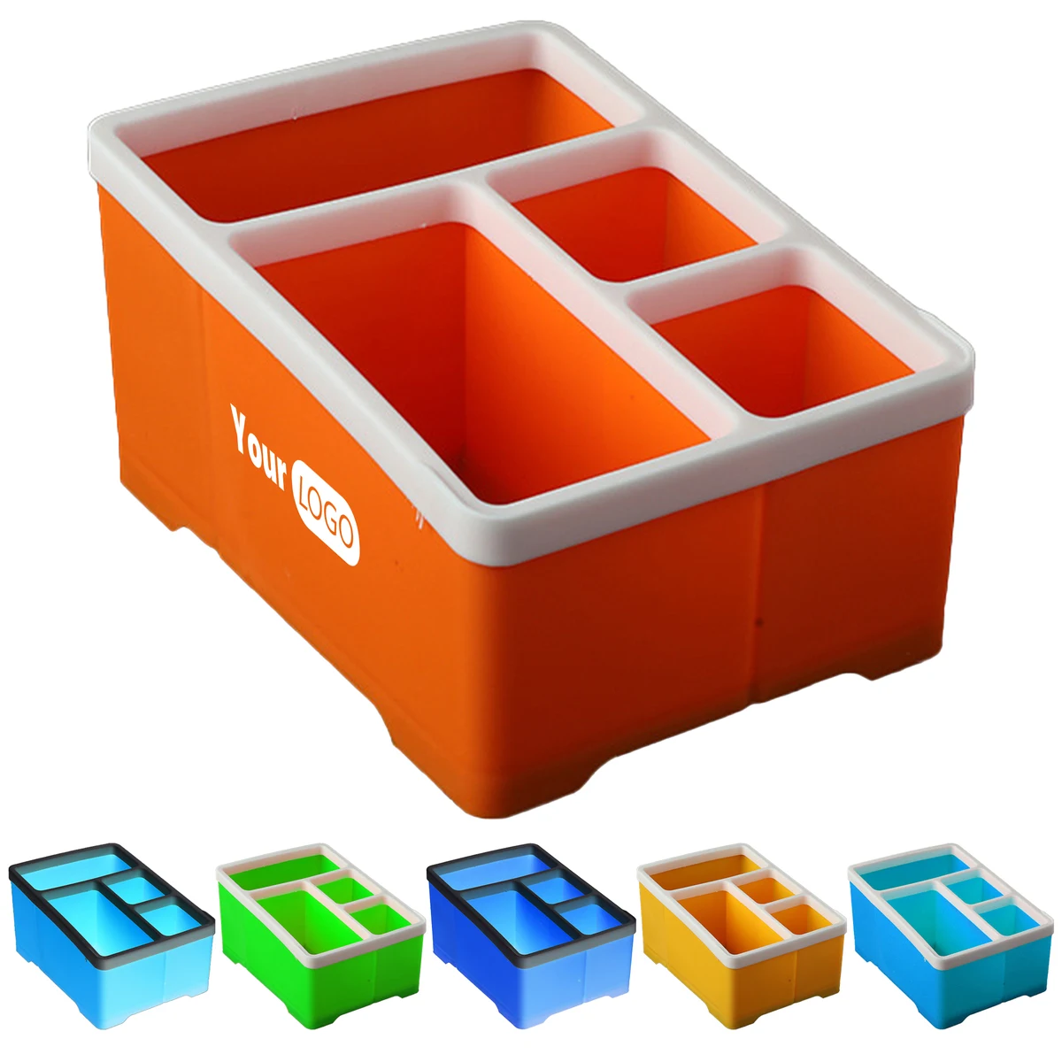 Polypropylene 4-Grid Storage Box For Miscellaneous Stationery Space 1