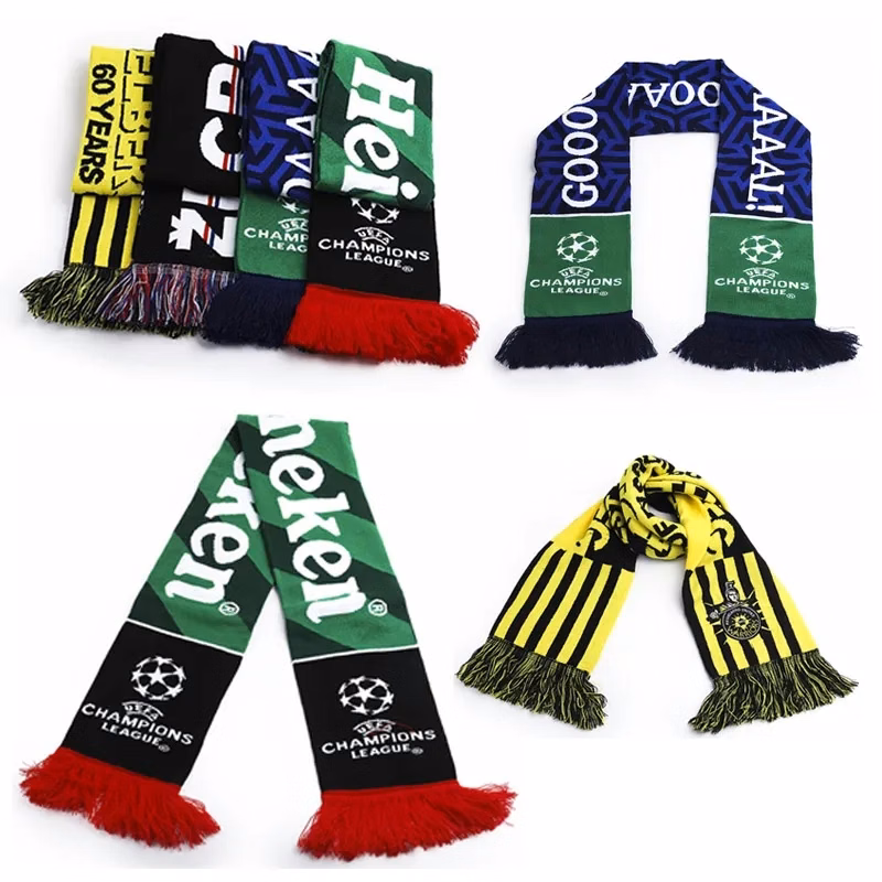 World Cup Sport Jacquard Knit Scarf With Tassel