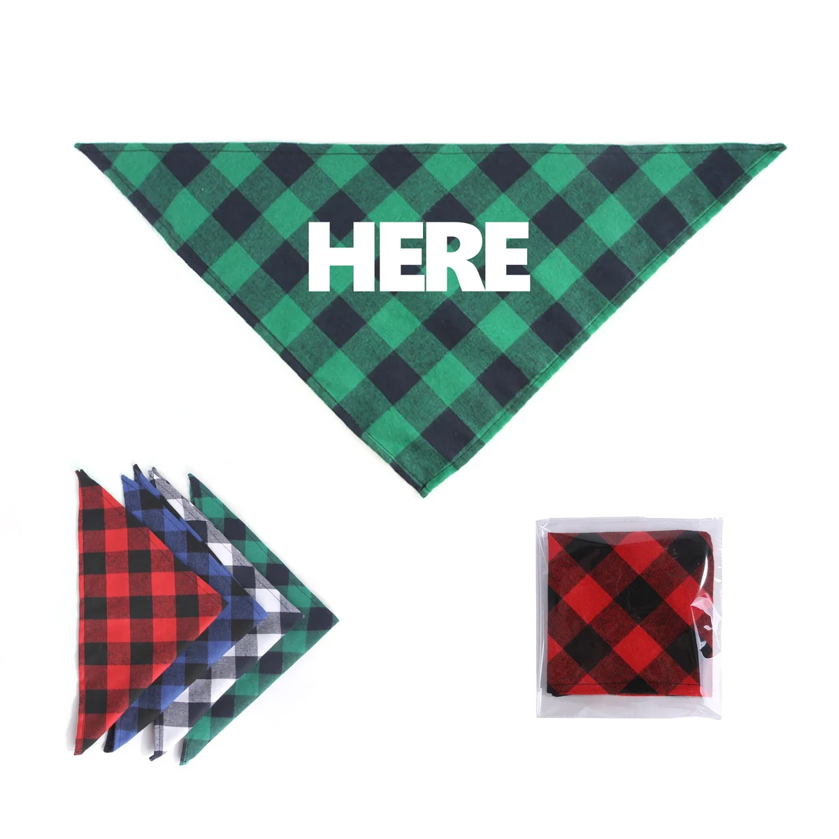Buffalo Plaid Dog Bandana Pet Scarf 1