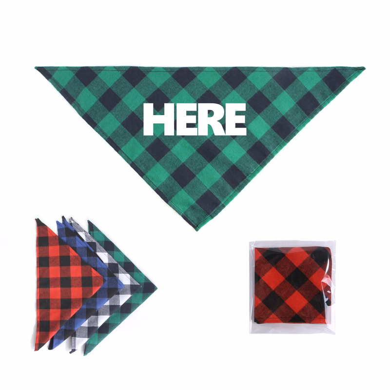 Buffalo Plaid Dog Bandana Pet Scarf