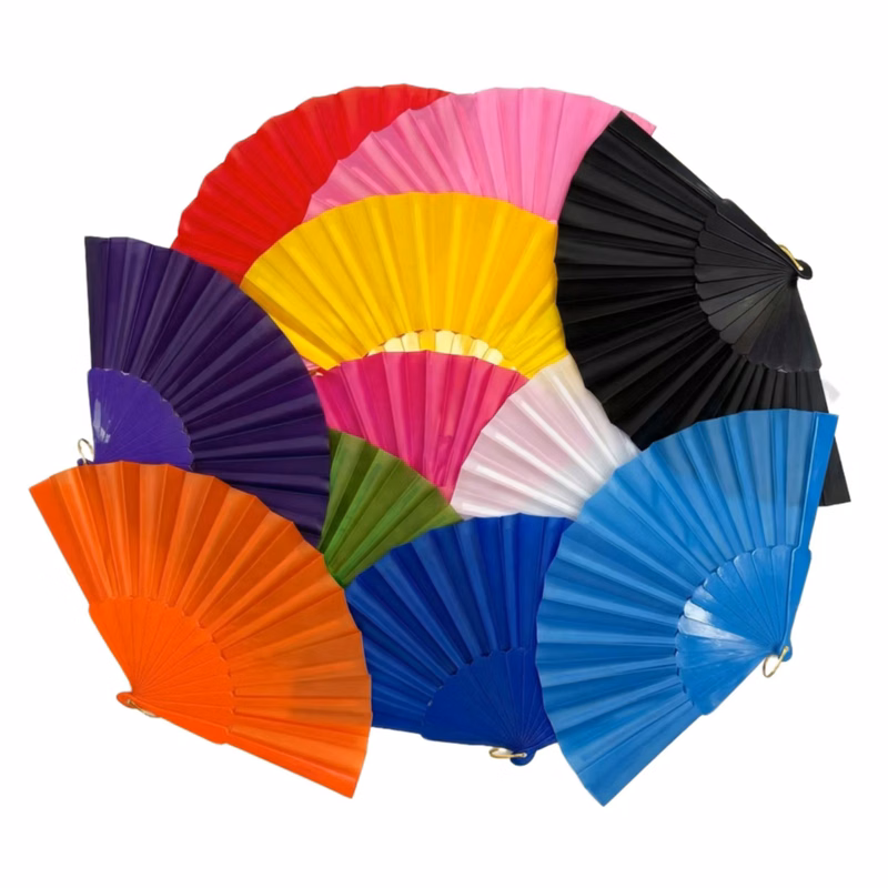 Solid Color Folding Hand Fan