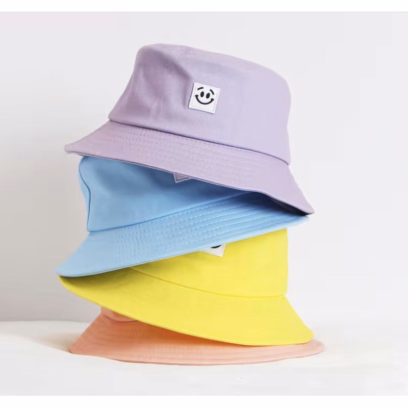 Cotton Twill Bucket Hat w/ Embroidered Woven Patch