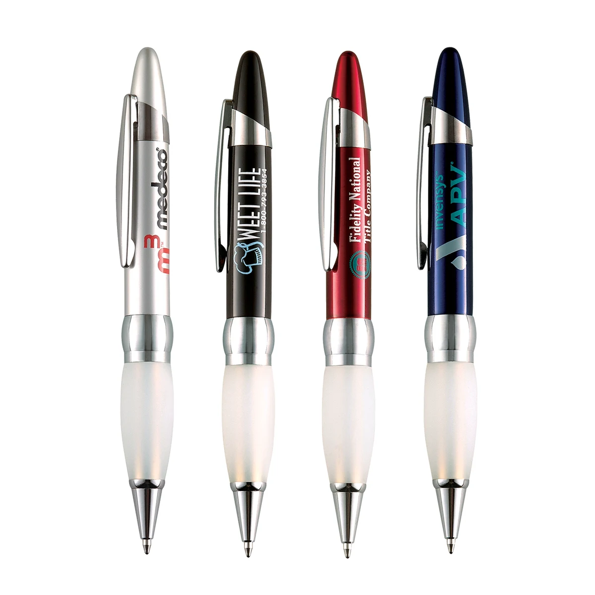 Leo Twist Action Pens with Frosted Rubber Grip 1