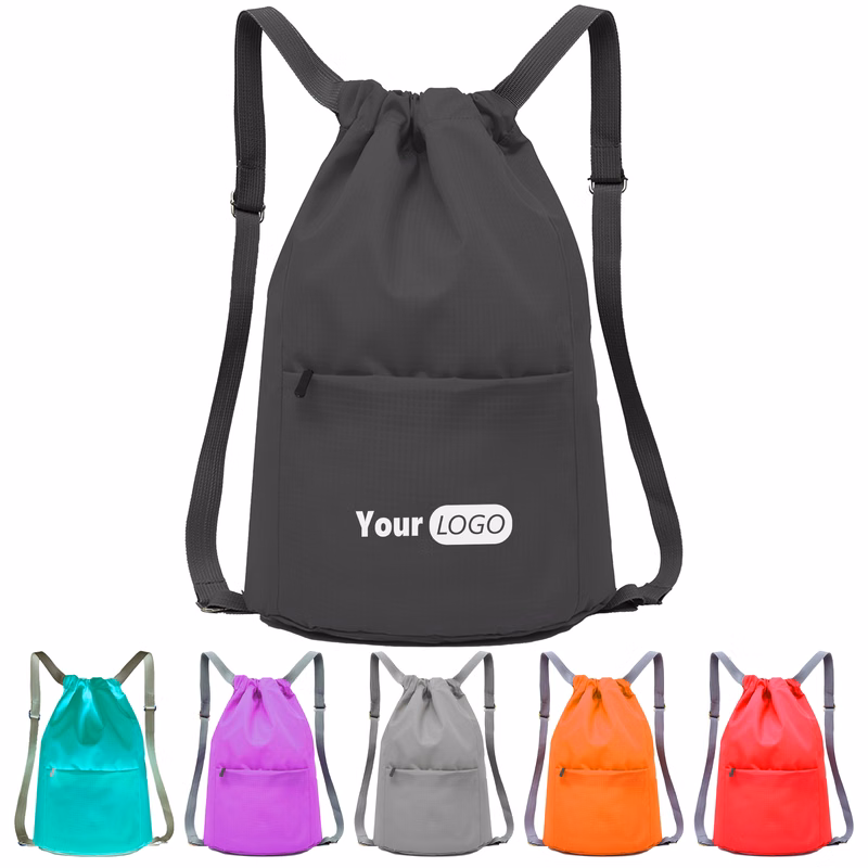 Oxford Stylish Drawstring Bag With Front Pocket And Adjustable Straps