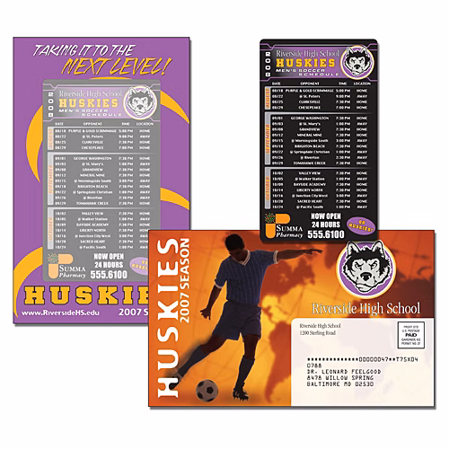 School Magna-Peel Postcard (8.5x5.25) - Laminated with 3.5x6 Magnet (25 mil.) - 14 pt.