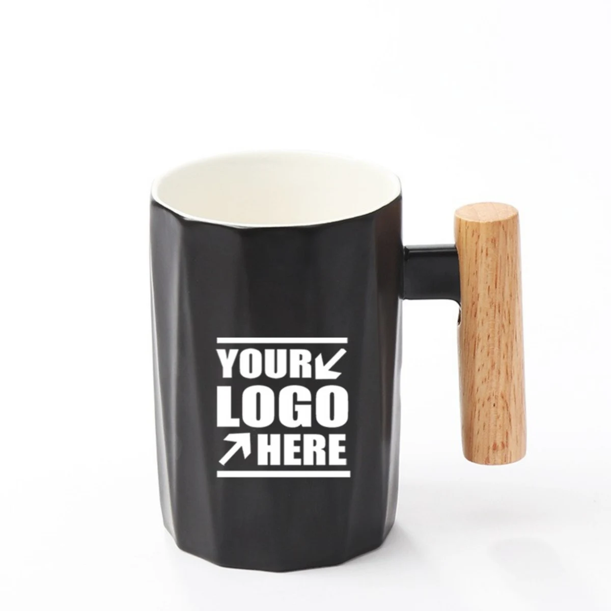 11oz Wood Handle Ceramic Mugs 1